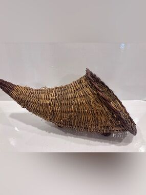 Handwoven Wicker Basket Accent - Natural Brown- vintage- 19”